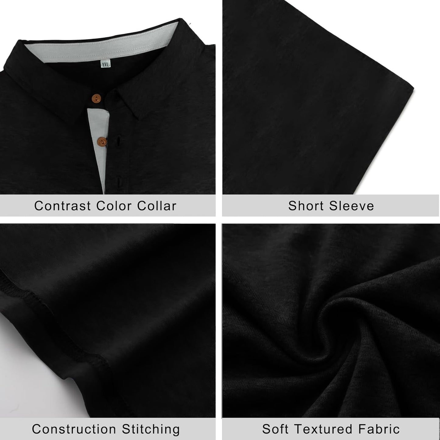PEGENO Mens Polo Shirts Short Sleeve Casual Cotton Golf Shirts Performance Polo Shirts for Men