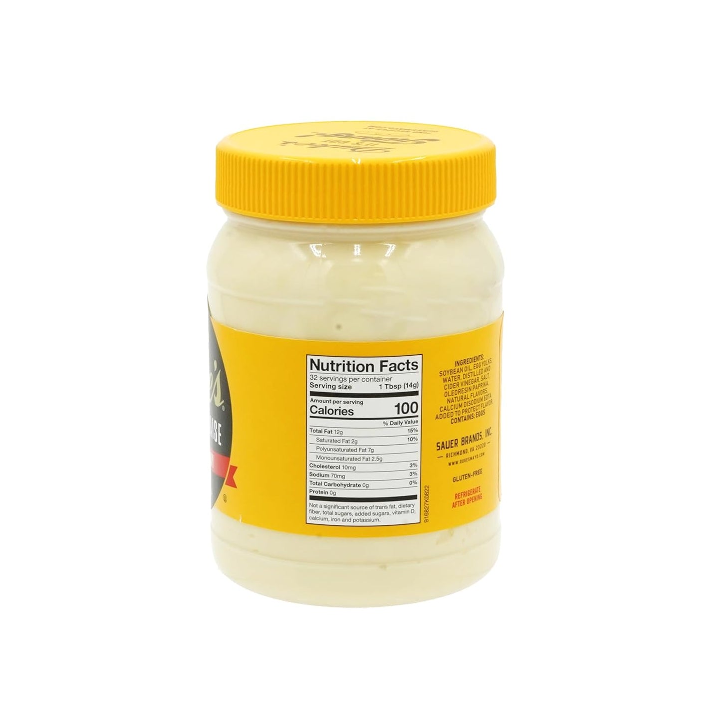 Duke’s Real Mayonnaise Jar – Original Smooth & Creamy Taste, 16 Ounce (Pack of 1)