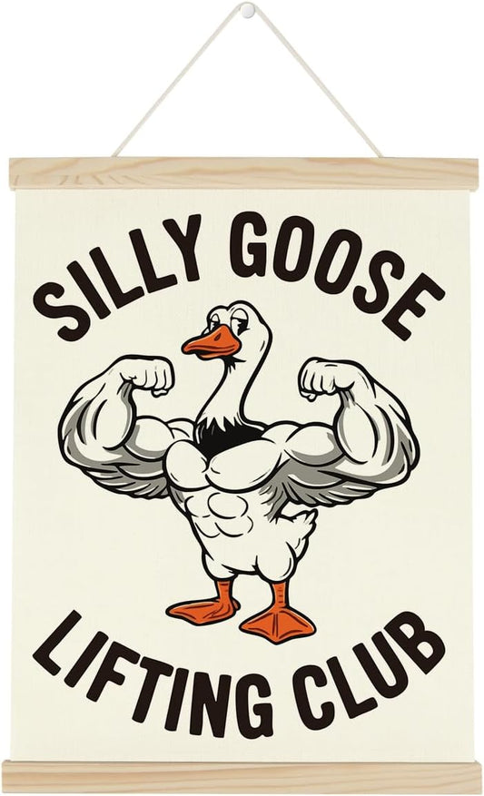 Gym Motivational Posters Funny College Dorm Posters Gifts for Guys Girls Friends SIilly Goose Lifting Club Gym Flag Wall Art Decor Sign for Home Gym Bedroom Office