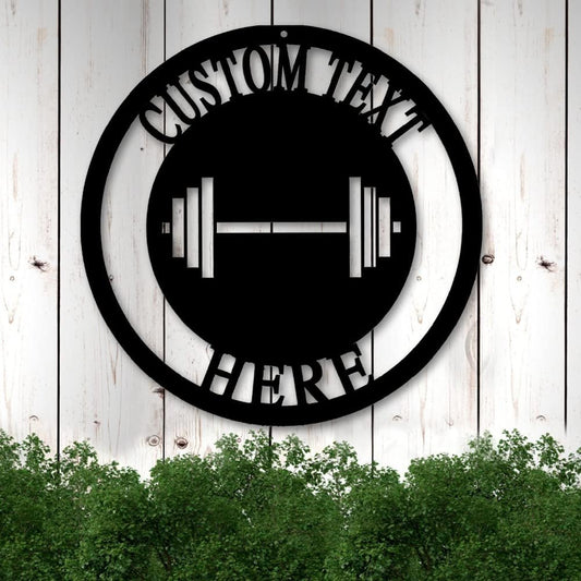 Custom Gym Metal Sign Personalized Workout Room Powerlifting Decor, Home Fitness Motivational Garage Center Wall Art, Gift for Women, Men, Dad, Papa, Grandpa, Mother, Sister, Girls, Modern Design
