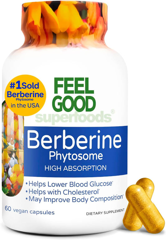 Berberine - High Absorption - 2200mg Equivalent - Herbal Supplement - Lower Blood Glucose - Helps Cholesterol - 60 Capsules