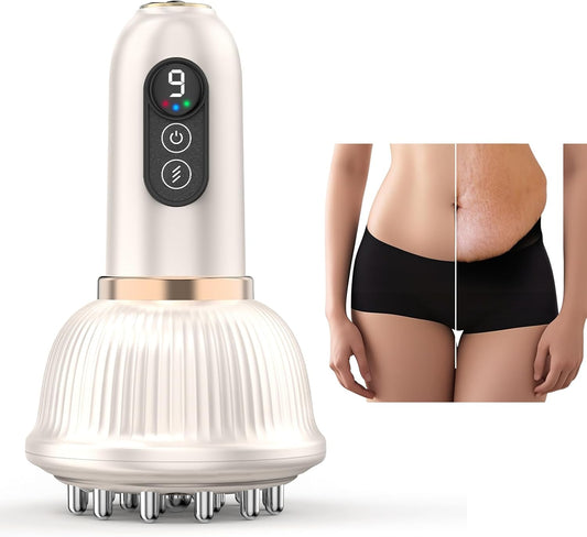 Lymphatic Drainage Massager & Anti Cellulite Massage Tool — Body Sculpting Machinefor Legs, Arms & Belly, Body,Helps Reduce Stretch Marks & Cellulite,with Microcurrent, Light Heat & Vibration