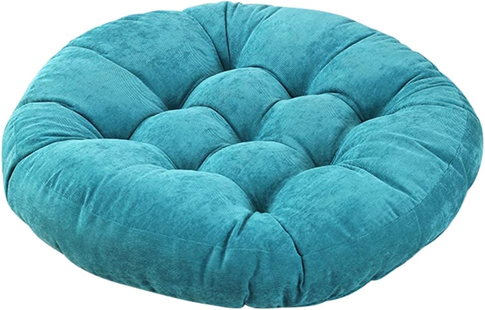 Tiita Floor Pillow Blue Cushion Round Seat Cushion Outdoor Floor Pad Meditation Cushion for Yoga Living Room Sofa Balcony, 22x22 Inch (Blue)