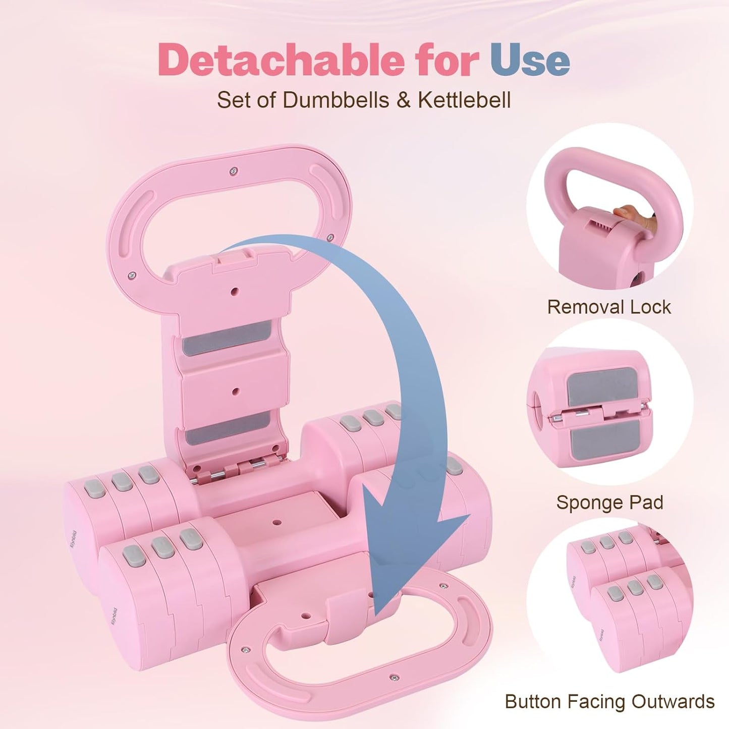 Adjustable Dumbbell Set of 2, 4 in 1 Free Weights Dumbbells Set for Women with Fast Adjustment, Each 2lb 3lb 4lb 5lb Hand Weights Set for Home Gym & Outdoor Exercise Training