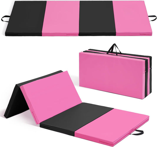 ZENOVA Gymnastics Mat 6'x3'x2''/4'x8'x2'' Exercise Mat Gym Mat for Home Aerobics Workout Foldable Tumbling Mat Children Gifts