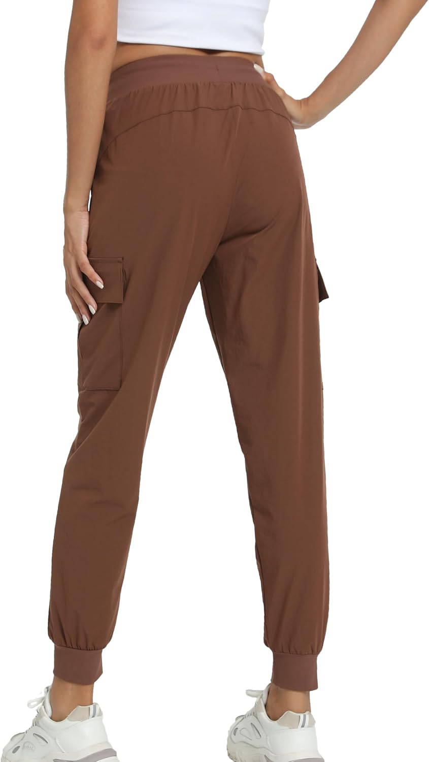 Kcutteyg Womens Water Resistant Hiking Pants with Pockets Quick Dry Soft Athletic Workout Joggers Pants for Camping Travel