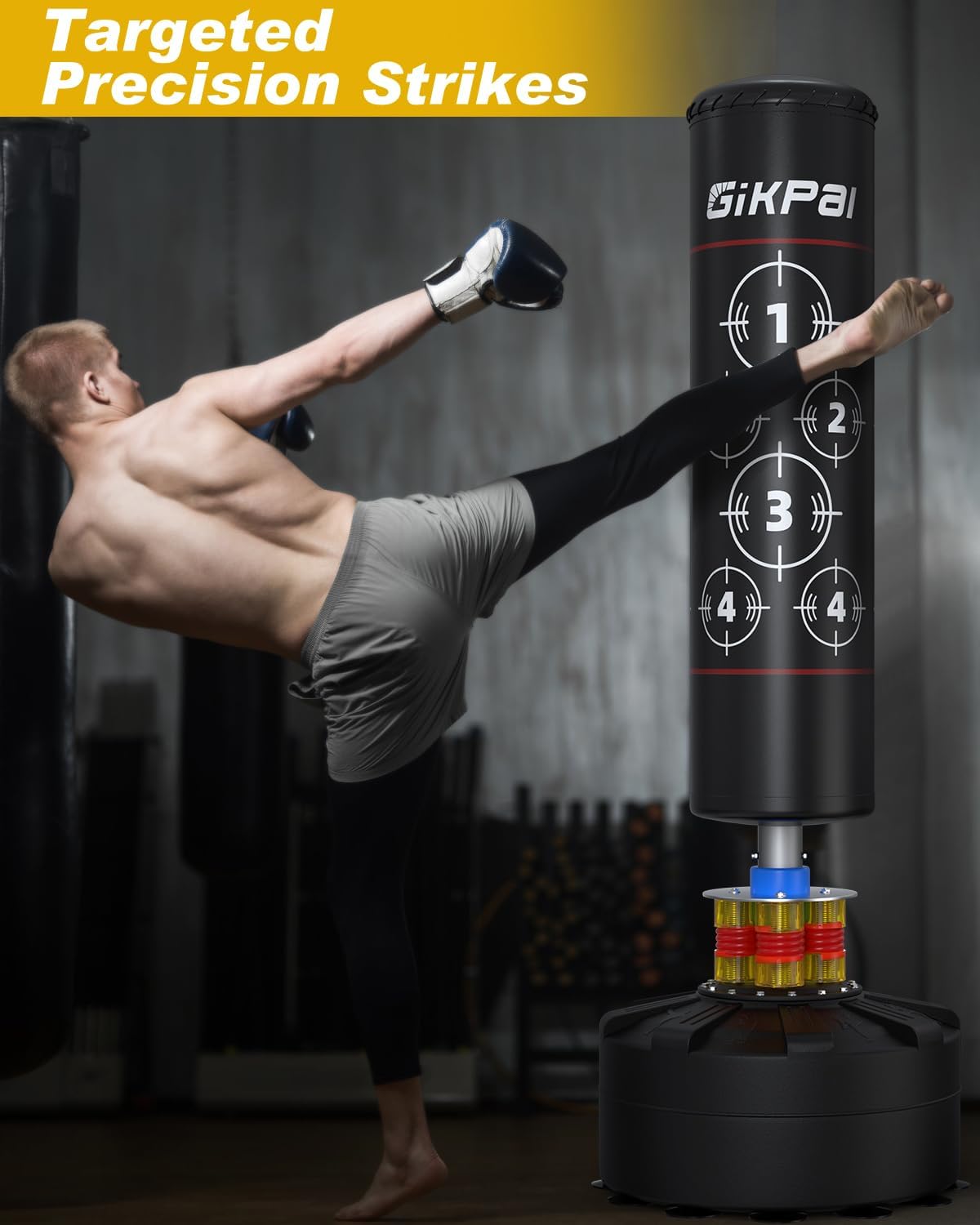 GIKPAL Freestanding Punching Bag with Boxing Gloves, Heavy Boxing Bag with Stand for Adult, Kickboxing Bag for MMA Martial Arts Boxing Traning
