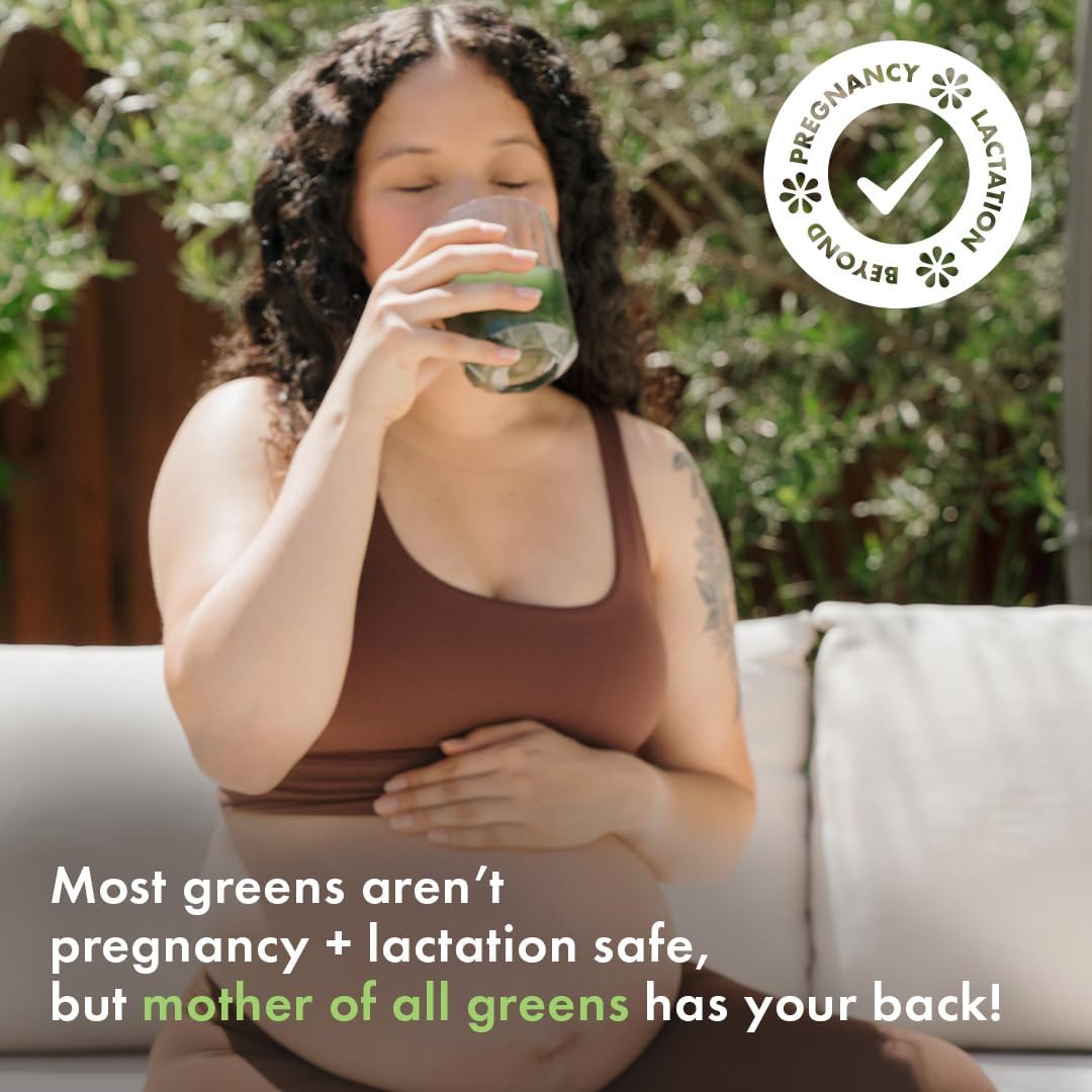 Boobie Mother of All Greens | Your New Family Ritual, Daily Super Greens Powder with 35+ Essential Nutrients for Moms & Families | Vegan, Gluten Free, & Sugar Free | Mango Flavor, 60 svgs