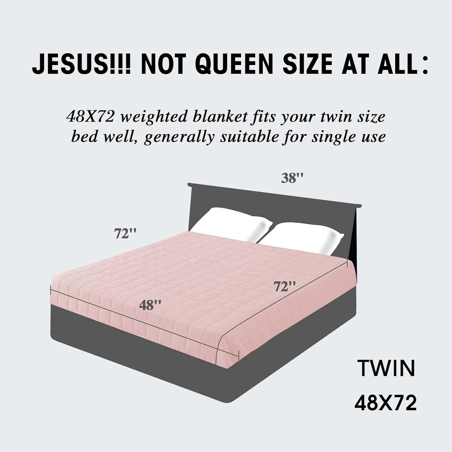 yescool Weighted Blanket for Adults (15 lbs, 48" x 72", Pink) Cooling Heavy Blanket for Sleeping Perfect for 140-160 lbs, Twin Size Breathable Blanket with Premium Glass Bead, Machine Washable