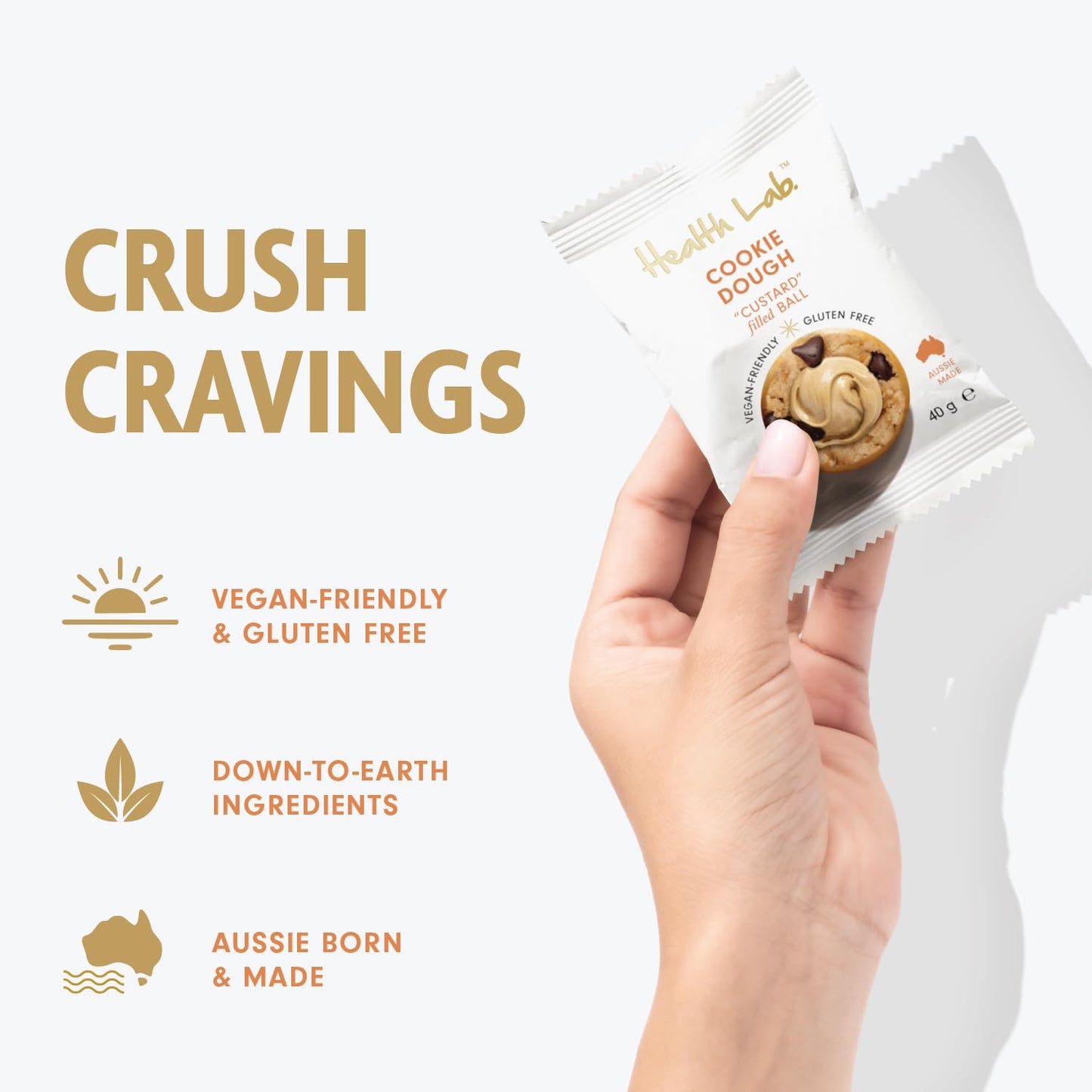 Health Lab - Cookie Dough Custard Filled Balls 480g (12 x 40g)