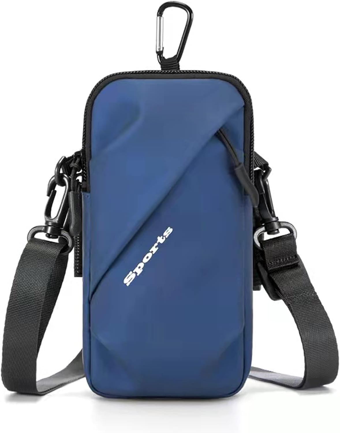 Phone Holder Armband, Small Crossbody Shoulder Holsters Bag with Arm Band, Fits iPhone and Android, Use for Running, Walking, Hiking & Biking (6.7 Inches, Blue)