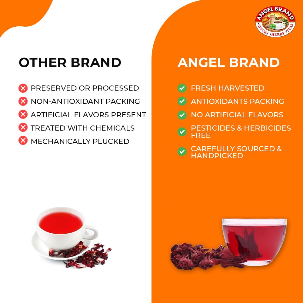 Angel Brand Sorrel Tea Bags 25 – Hibiscus Flower Tea for Refreshing Flavor &