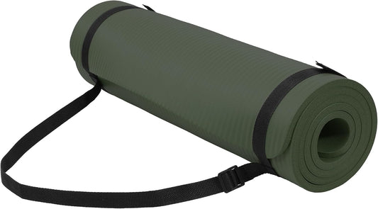 Yoga Mat, 1/2-Inch Extra Thick High Density Exercise Mat, Anti-Tear Exercise Yoga Mat with Carrying Strap, Suitable for Various Yoga Exercises