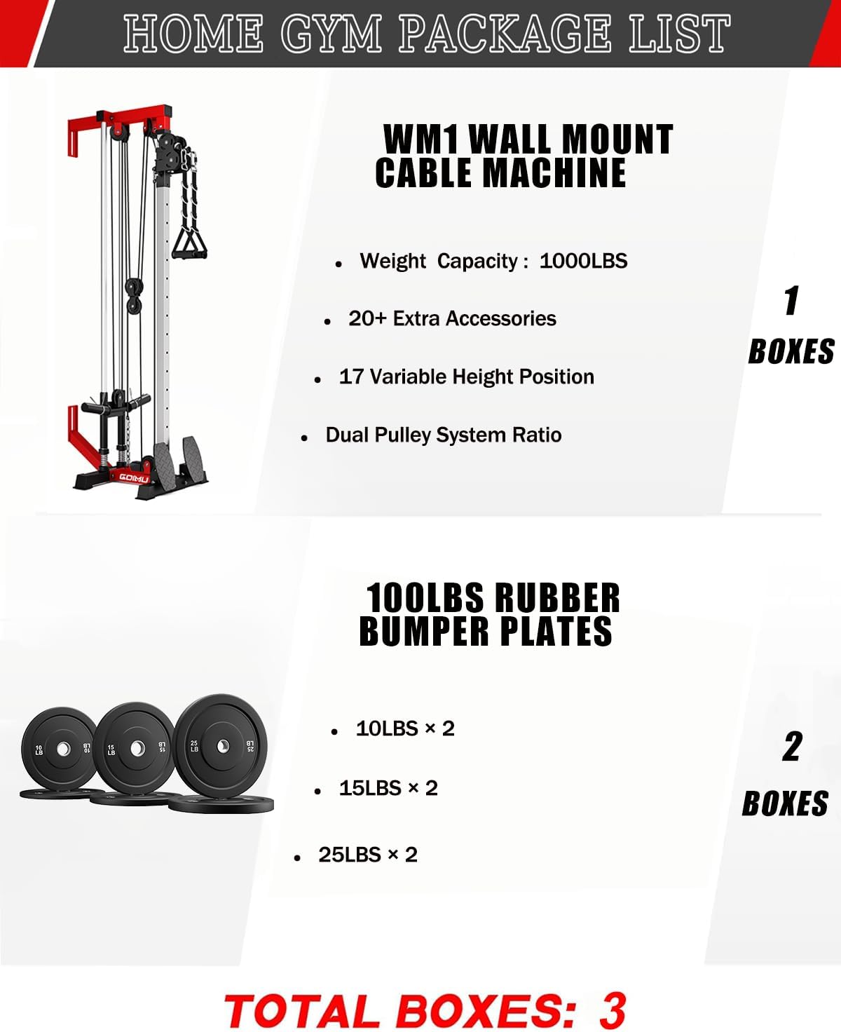 Wall Mount Cable Station, WM1 Cable Crossover Machine with 17 Positions, High and Low Cable Crossover Machine with Removable Footplate for Garage Home Gym