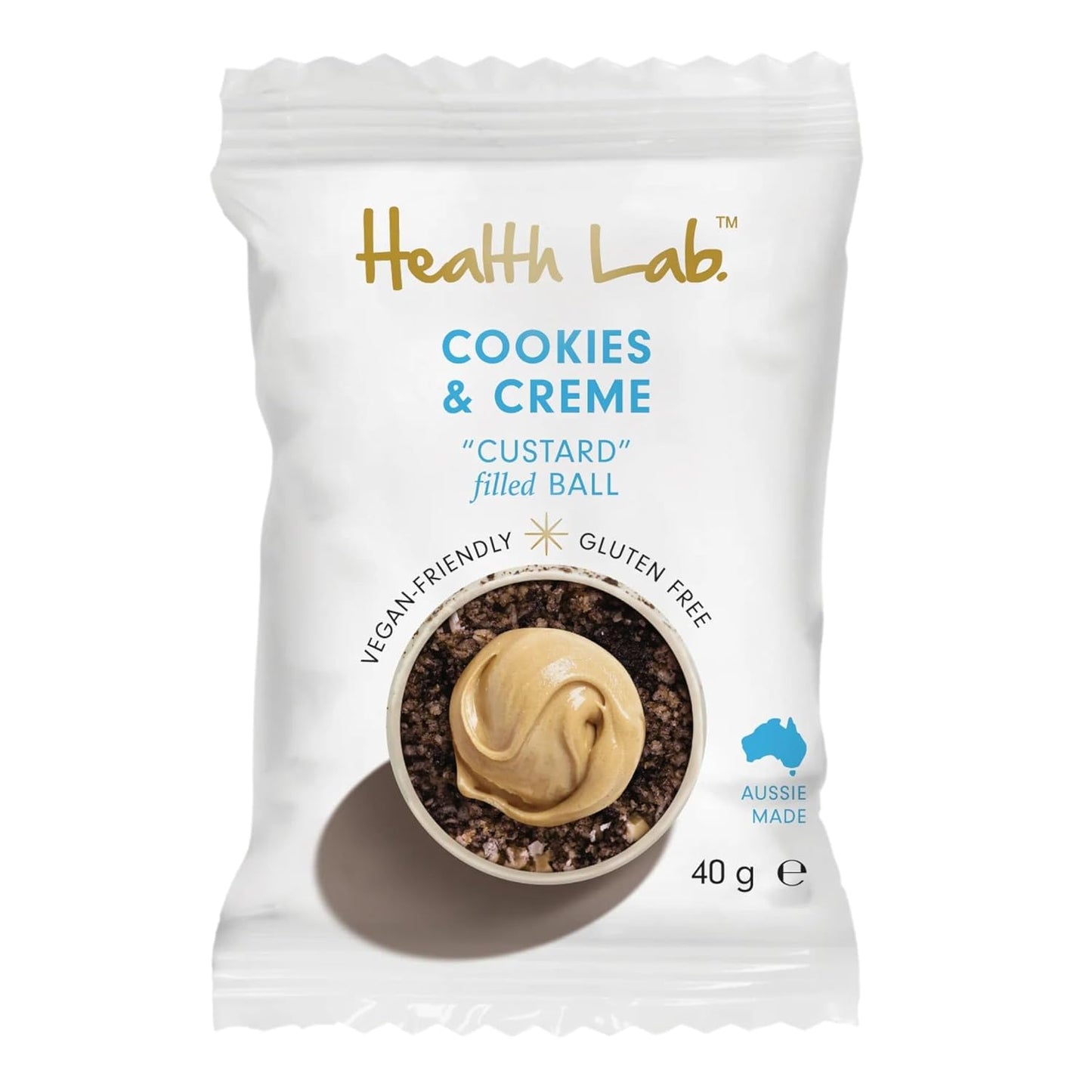 Health Lab - Gluten Free Snack Balls - Cookies 'N' Cream Custard 480g - (Pack of 12)