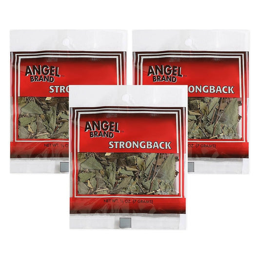 Angel Brand Jamaican Strongback Herb 0.25 oz Pouch Pack of 3 - Sourced from Fertile Land of Jamaica- Strongback Earthy,Woody & Bitter Flavor - Provide Comfort to your Back