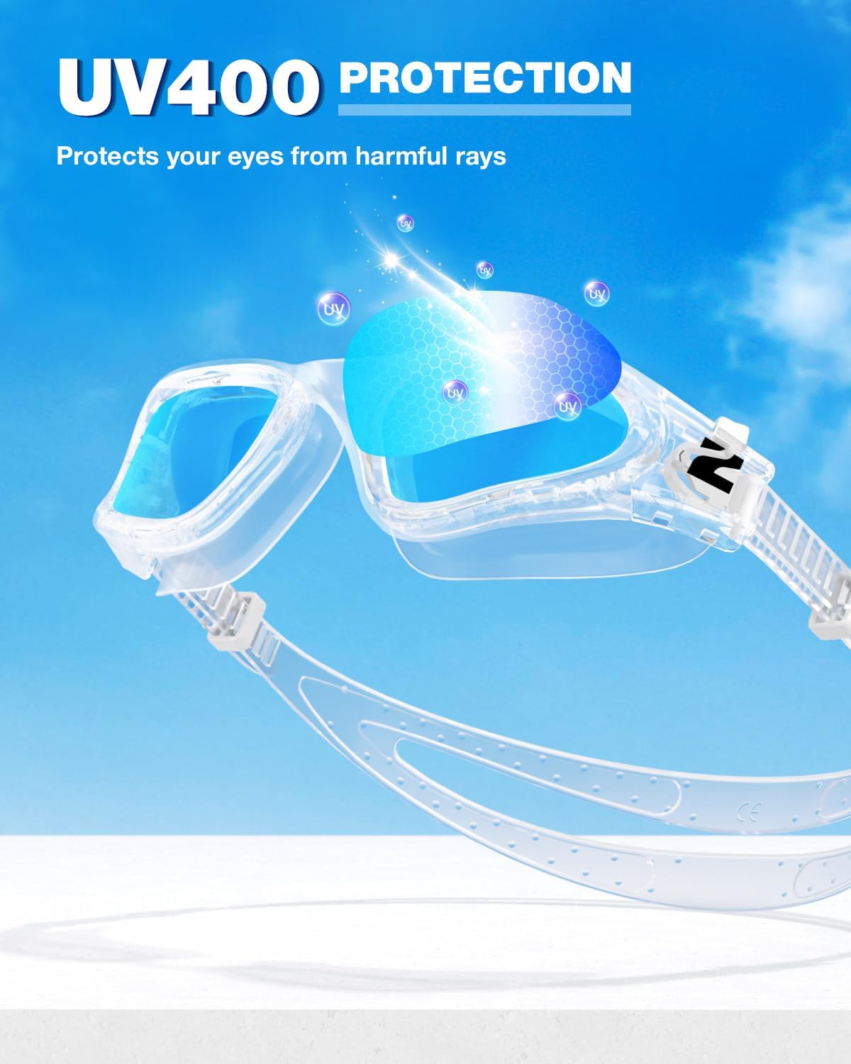 ZIONOR Swim Goggles, G1 SE Swimming Goggles Anti-fog for Adult Men Women