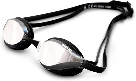 ARENA Unisex Python Racing Swim Goggles for Men and Women Anti-Fog No Leak Max Comfort Dual Strap, Mirror/Non-Mirror Lens