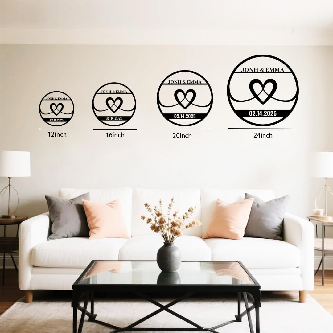 Personalized Wedding Metal Name Sign | Custom Wall Art Gifts for Couples | Custom Metal Signs |Engagement Gift | Anniversary Wedding Date Sign | Bedroom Decor for Couples