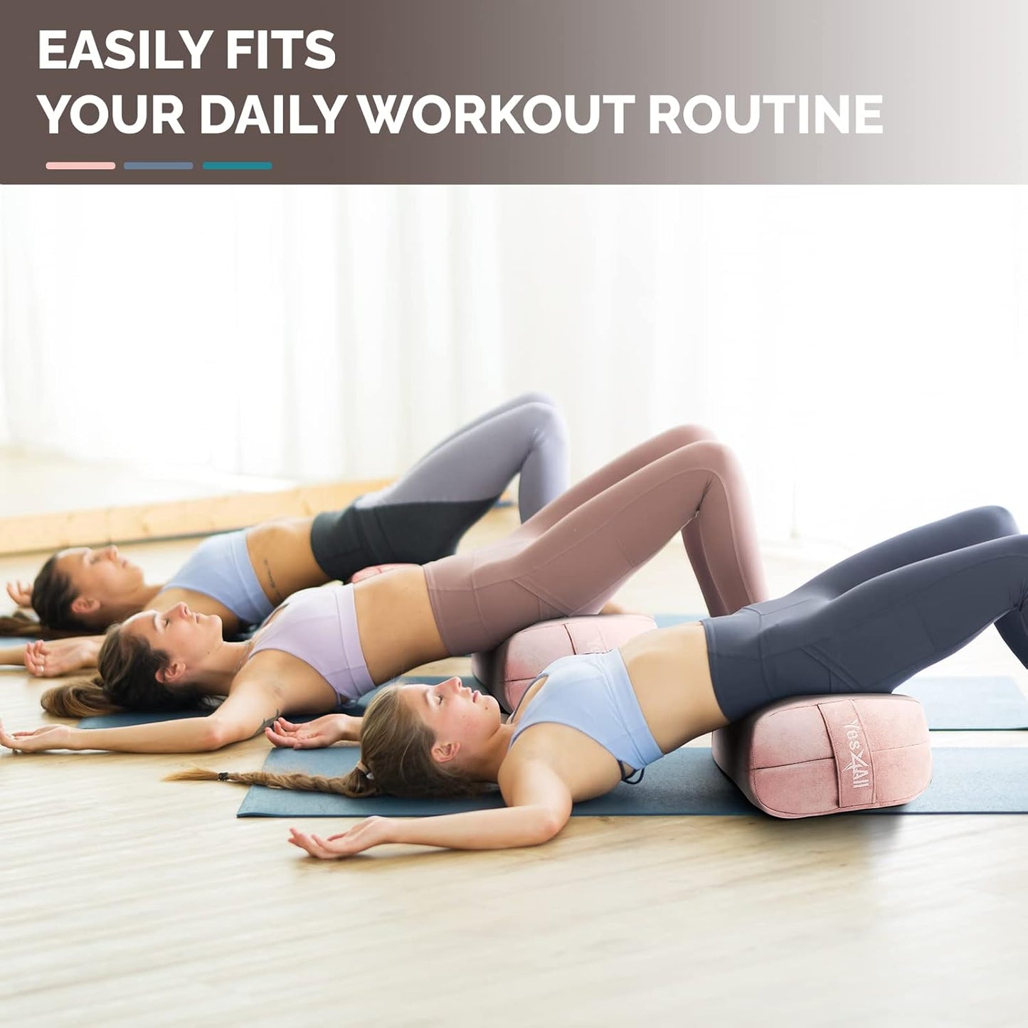 Yes4All Triple-Layer Sponge Yoga Bolster Pillow for Restorative Yoga & Meditation - Versatile Yoga Support Pillow, Balance & Poses Modification