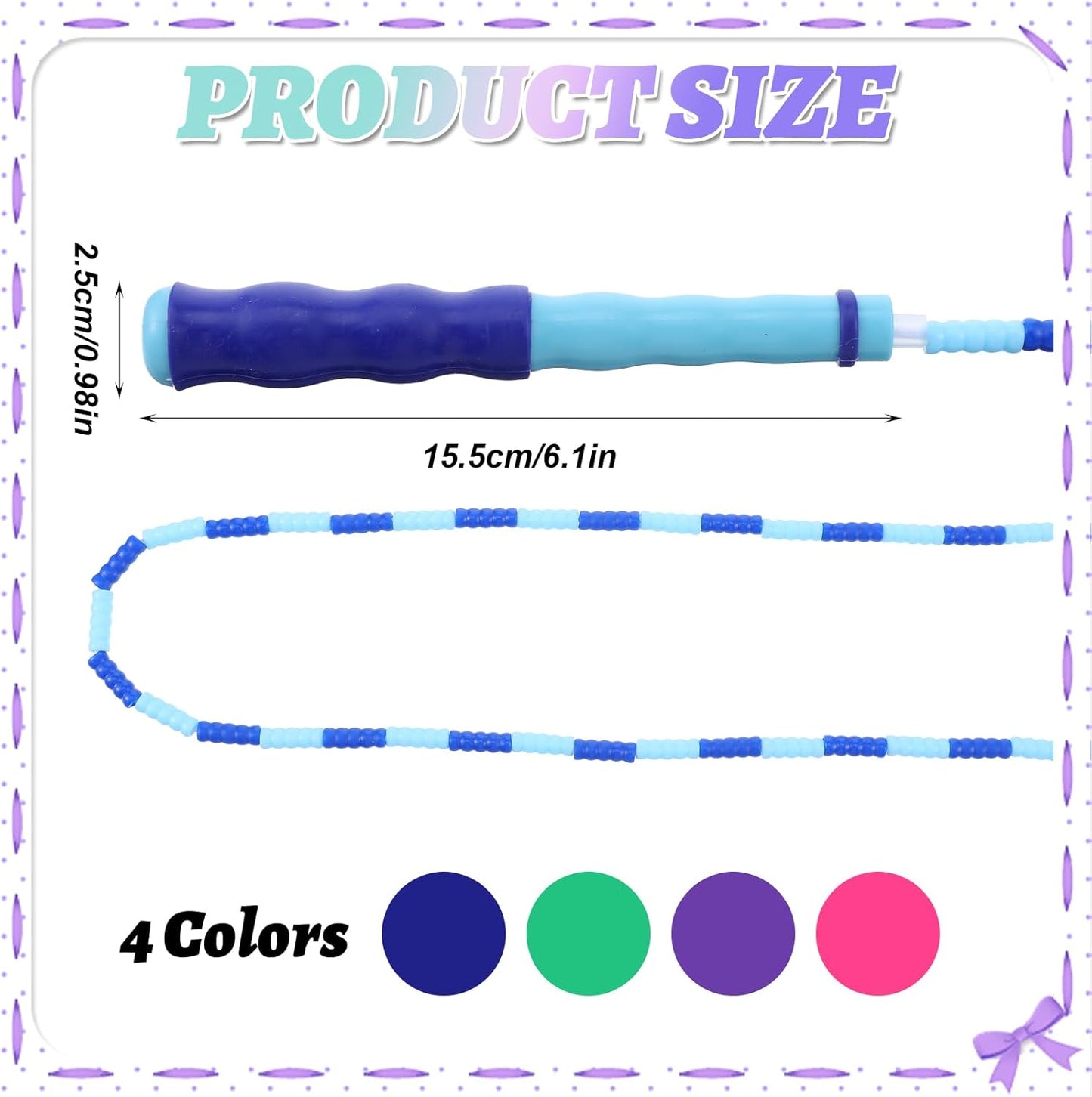 16 Pack Jump Ropes for Adults Kids, 9.2 Feet Adjustable Length Free Segmented Skipping Rope Bulk Soft Beaded Jumping Ropes for Women Men Exercise Training Workout Weight Loss