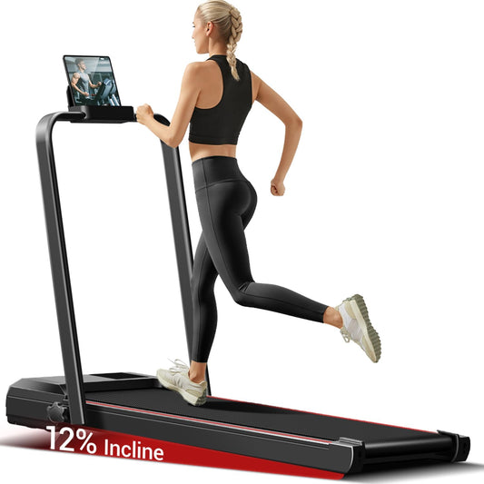 17% Incline Walking Pad Treadmills for Home and Office, 3-in-1 Folding Treadmill, Portable Under Desk Treadmill with 2.5 HP Quiet Brushless, 300 LBS Capacity