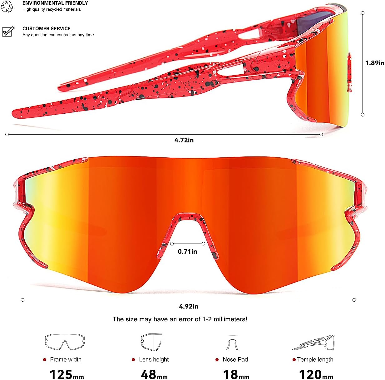 Kids Baseball Sunglasses for Boys Girls Youth Softball Cycling Sports Sunglasses UV400 Protection Age 5-12