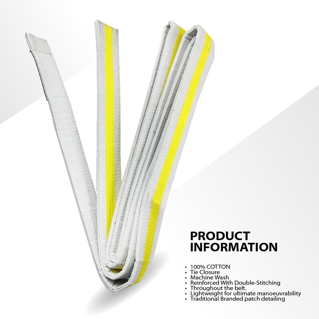 Karate Belt, All-Purpose Martial Arts Belt, Judo, Taekwondo Belt, Durable MMA Color Rank TKD Belt Size 0-6.