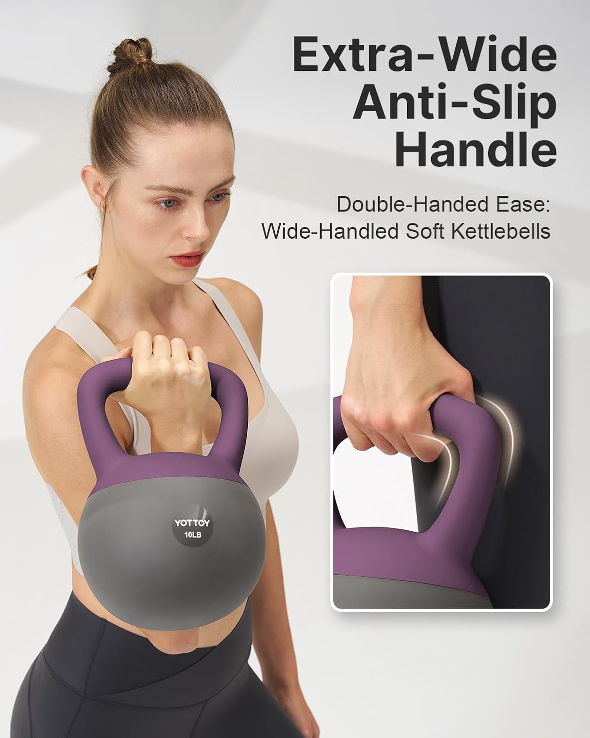YOTTOY Soft Kettlebell, Set for Strength Training Kettlebells & Home Workouts, Soft-Sided Cushioned Base, Wide-Handle - Ideal for Men, Women, & Beginners