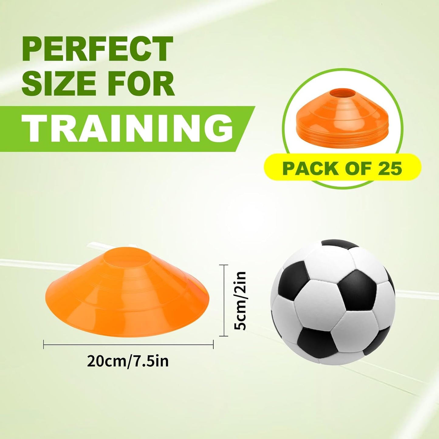 Ashsajkd(Set of 25/50/100 - Agility Soccer Cones with Carry Bag and for ， Football Cones for TrainingFootball, Basketball, Coaching, Agility Cones for Indoor and Outdoor Games