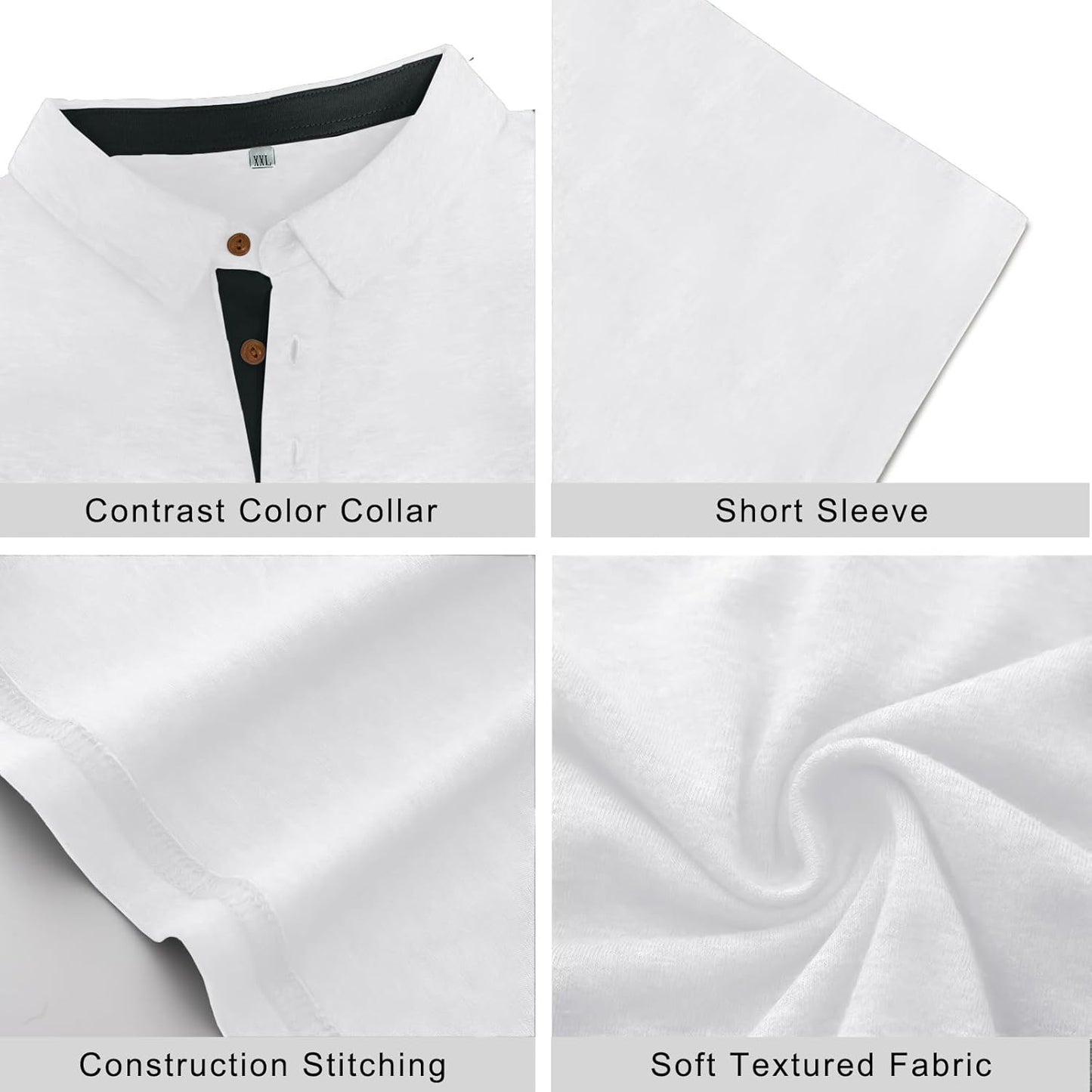 PEGENO Mens Polo Shirts Short Sleeve Casual Cotton Golf Shirts Performance Polo Shirts for Men