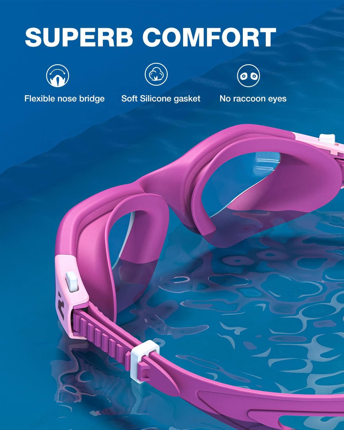 ZIONOR Swim Goggles, G1 SE Swimming Goggles Anti-fog for Adult Men Women