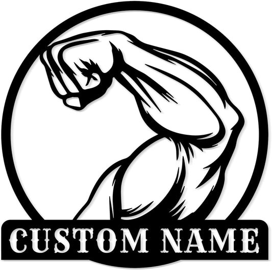 Personalized Metal Gym Sign, Custom Fitness Metal Wall Decor, Body Builder Lovers Gift, Gym Custom Unique Metal Wall Art, fitness room decor, home gym decor, gym wall art (Style-7)