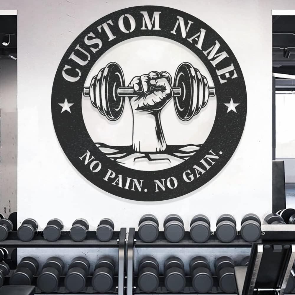Custom Women Fitness Metal Wall Art, Personalized Fitness Home Sign, Gym Home Decor, Gifts For Fitness Girl