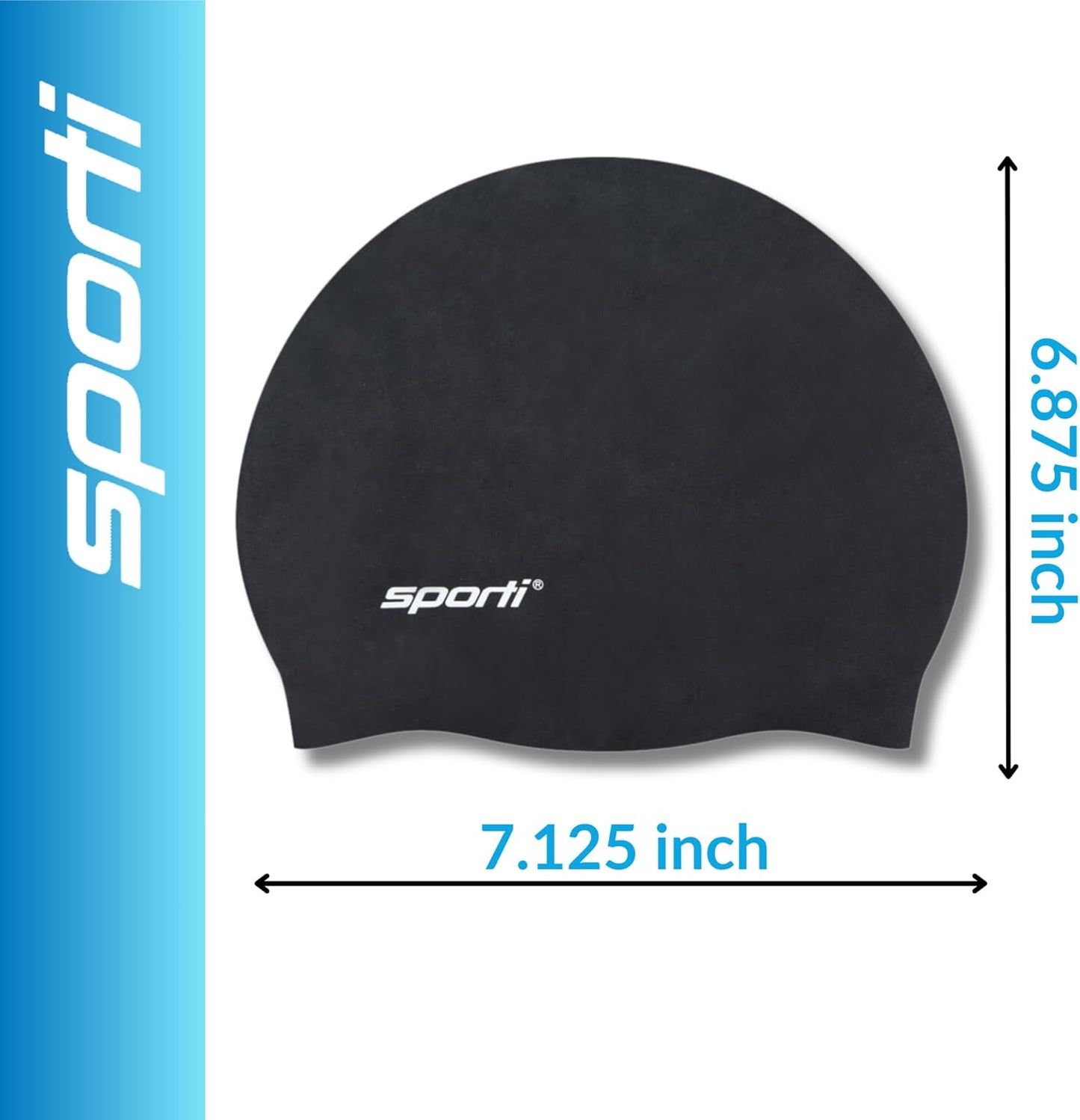 Sporti Silicone Swim Cap for Kids, Unisex Youth Swimming Cap, Protection Bathing Caps for Your Children, Aged 2-10