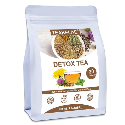 TEARELAE - Detox Tea, 30 Count Herbal Liver Detox Tea Bag - Milk Thistle Seed, Dandelion Root, Licorice Root, Fennel, Turmeric, Peppermint - Support Liver Function