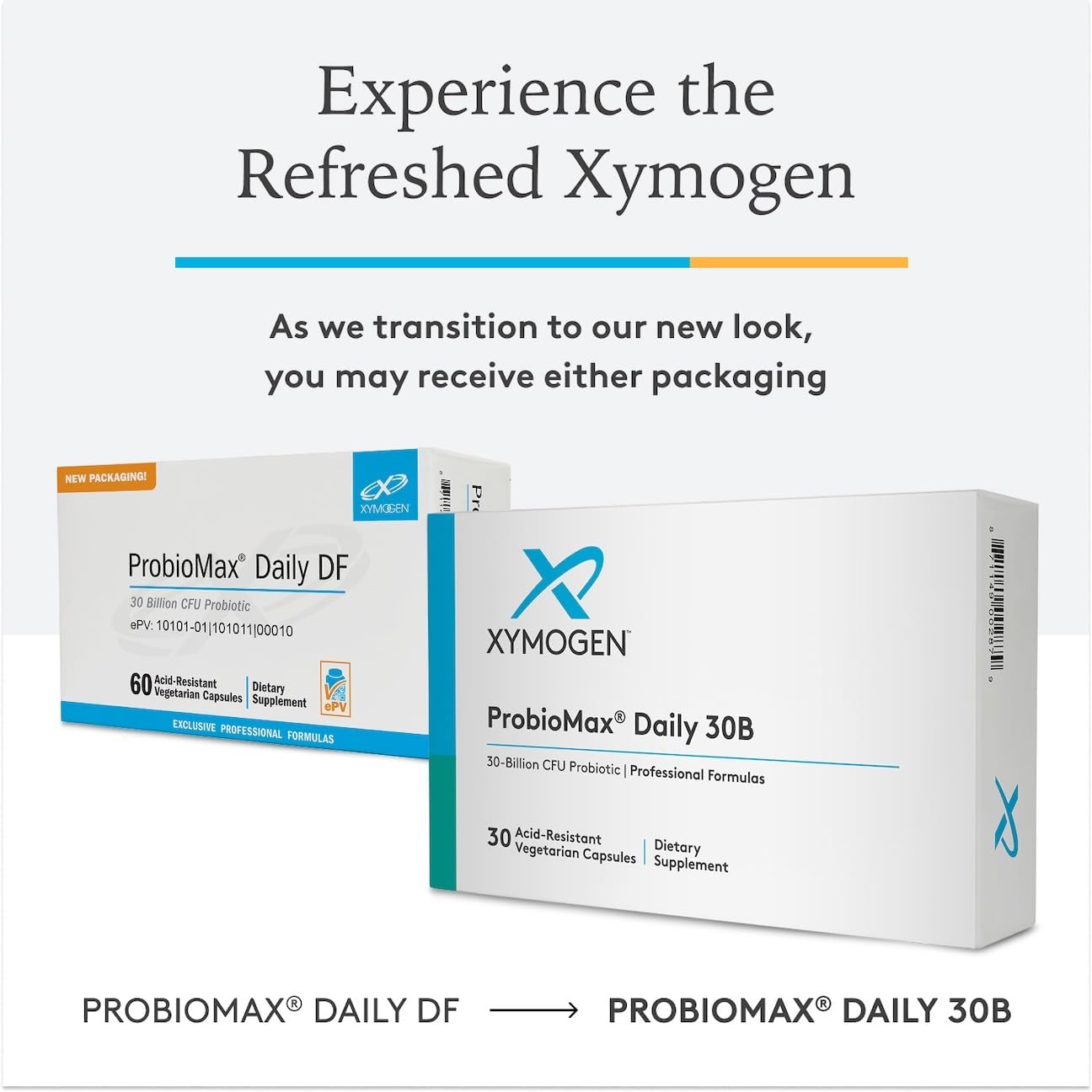 XYMOGEN ProbioMax Daily 30B - Vegetarian, Dairy & Gluten Free Probiotics for Digestive Health - Women's & Men's Probiotic Nutritional Supplements - Formerly ProbioMax Daily DF (60 Capsules)