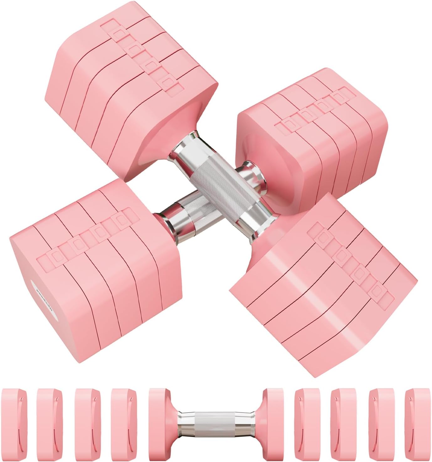 15LB 20LB 50LB Adjustable Dumbbell Set Free Weights Dumbbells Set for Women Men Hand Weights Sets Adjust Dumbbell Weight Sets for Home Gym Exercise Workout Strength Training Equipments