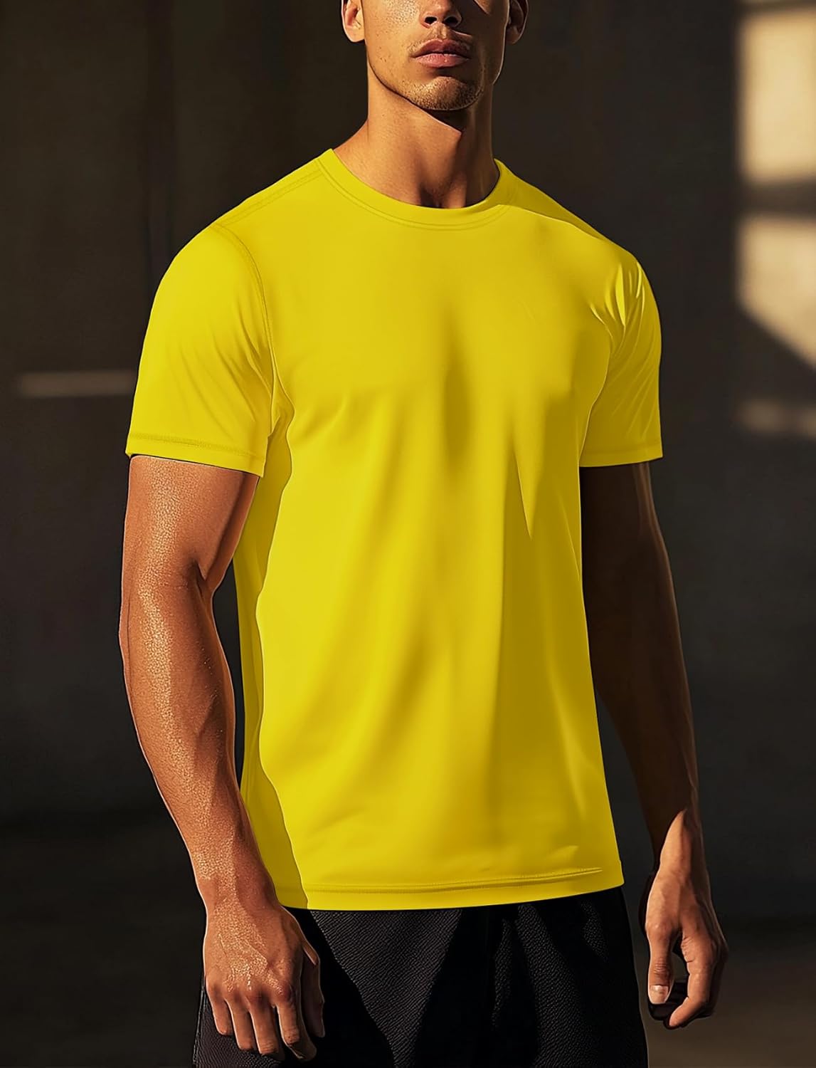 Zengjo Athletic Shirts for Men Short Sleeve Quick Dry Workout Running Gym Sport Exercise Tee Moisture Wicking