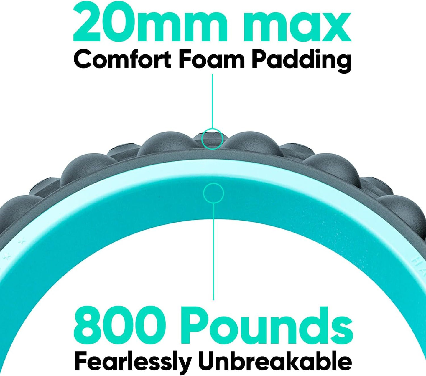 FitBeast Back Roller, Back Wheel Foam Roller - Targeted Muscle Roller for Deep Tissue Massage, Back Stretcher