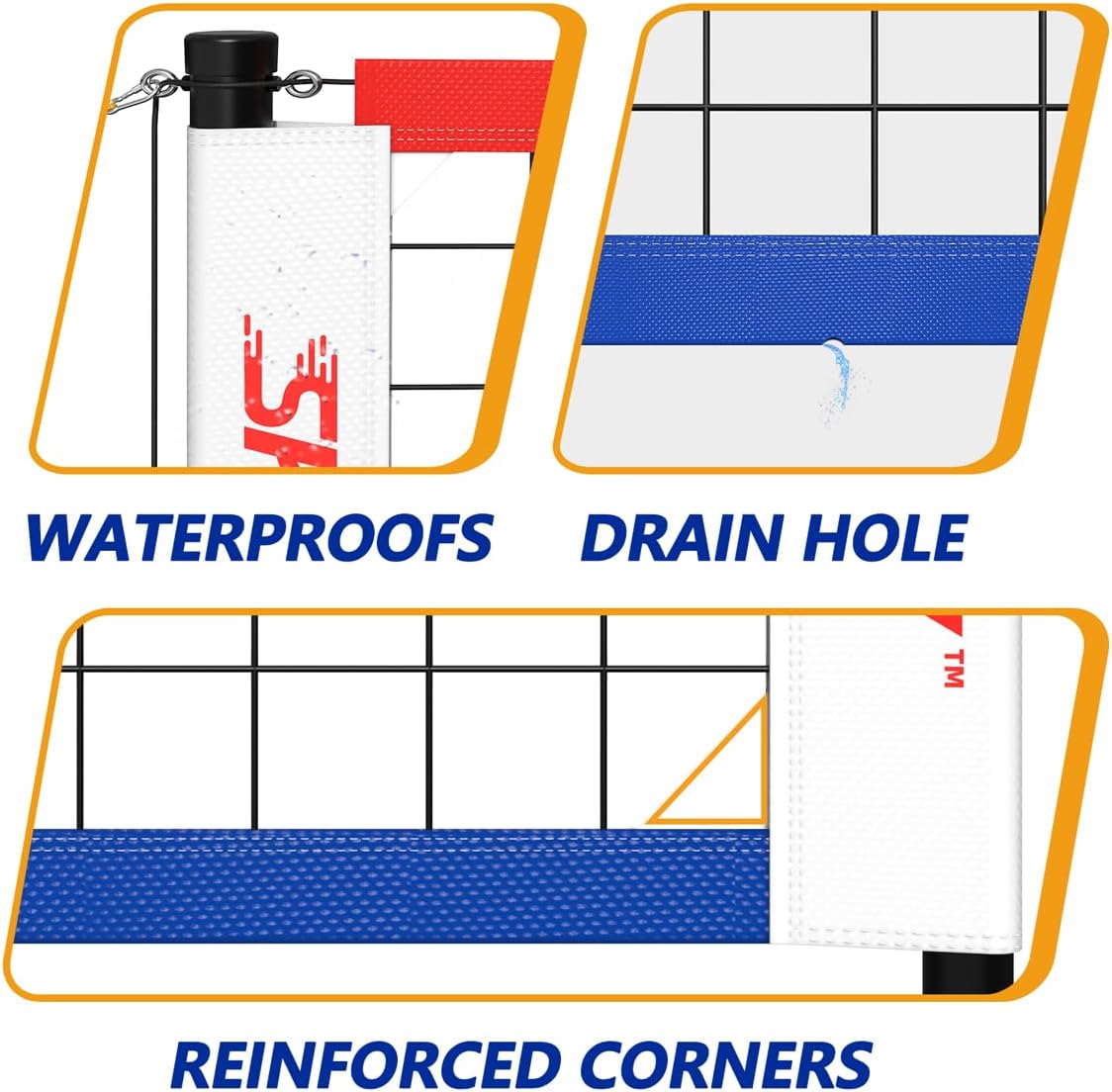 Outdoor Heavy Duty Volleyball Net Set, Anti-Sag Design, Adjustable Aluminum Poles, Portable Volleyball Net for Backyard,Grass and Beach