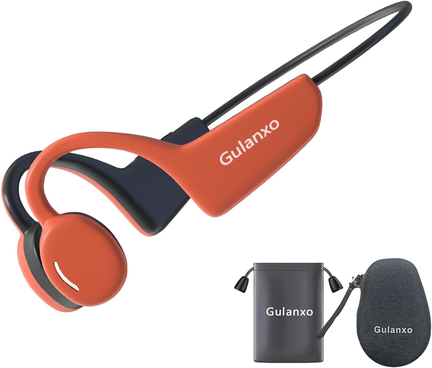 Open Ear Headphones, Open Wireless Earphones, 15HBluetooth Playback 5.3 Sports Earphones, Built-in Microphone, Suitable for Sports Running,Exercise (Black&Orange)