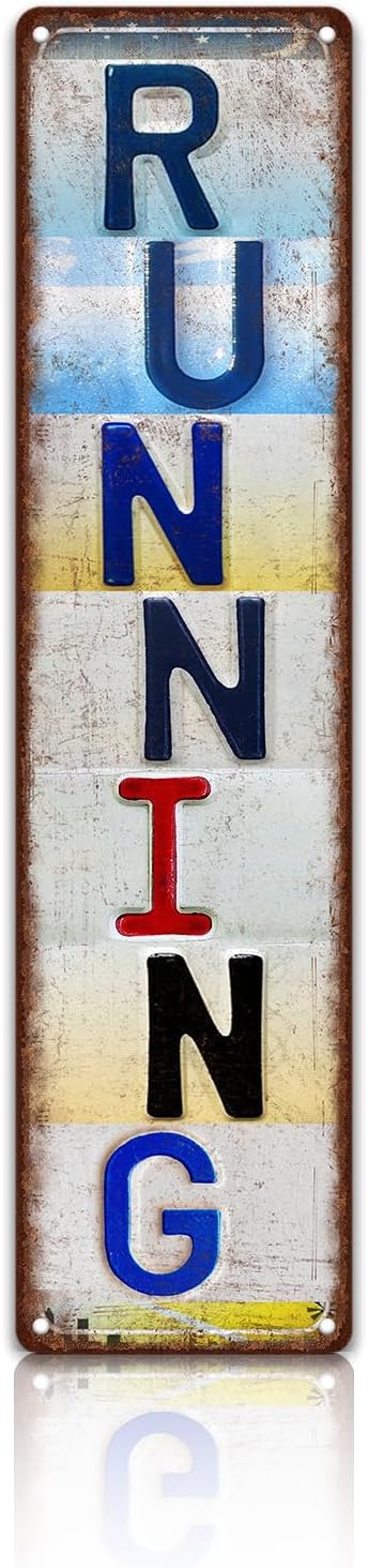 Vintage Sport Street Sign Running Wall Decor Metal Tin Signs Poster