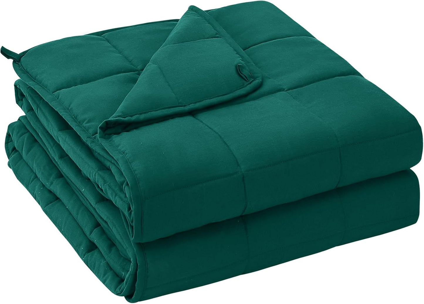 yescool Weighted Blanket for Adults (25 lbs, 80” x 87”, Dark Green) Cooling Heavy Blanket for Sleeping Perfect for 240-260 lbs, Queen Size Breathable Blanket with Premium Glass Bead, Machine Washable