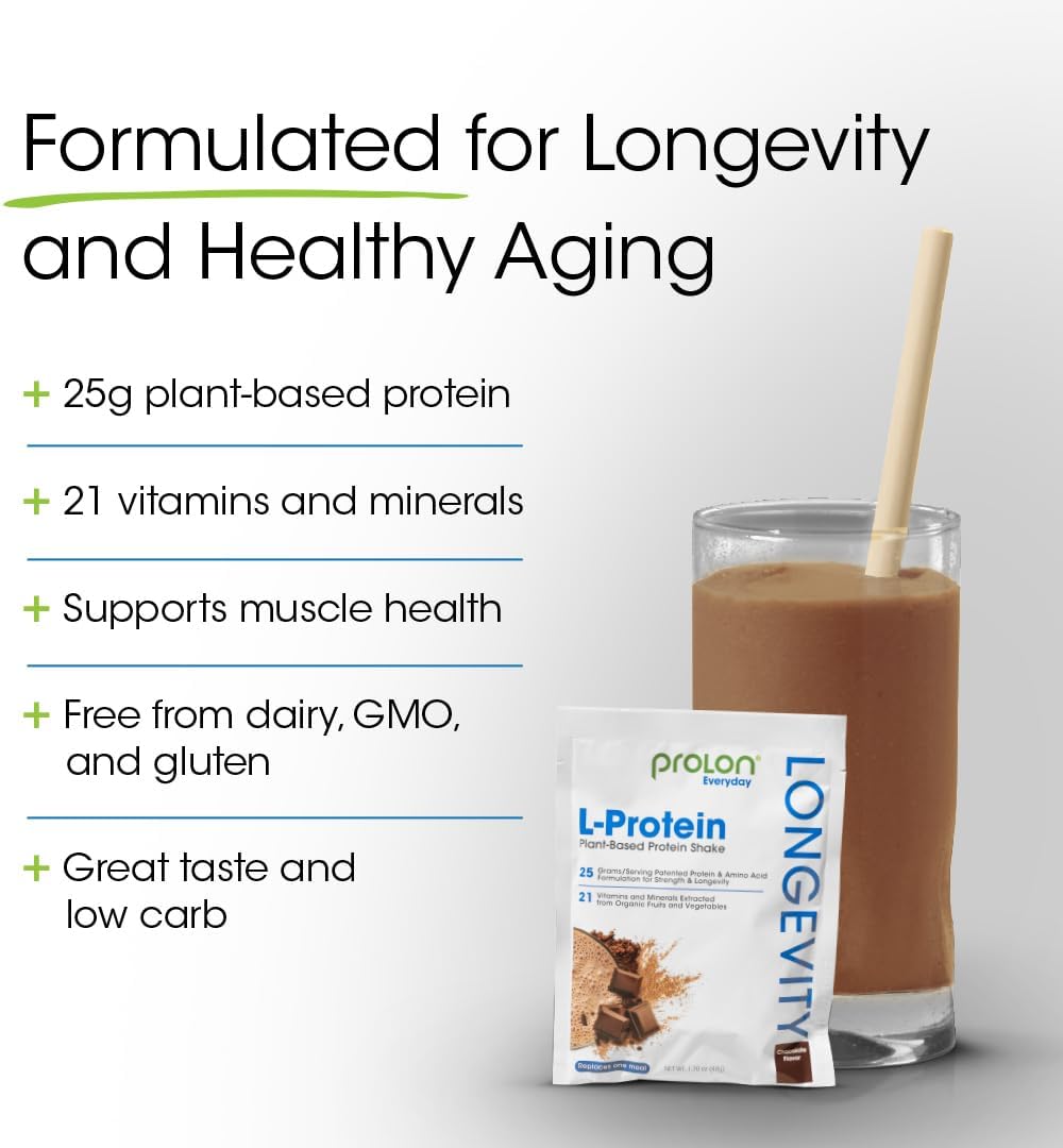 Prolon Longevity Plant Based Protein Powder | Muscle Synthesis & Repair, Healthy Aging, Boost Performance | Vitamins, Gluten Free, Amino Acids, Antioxidants | 25g of Protein | Berry, 12 Packets