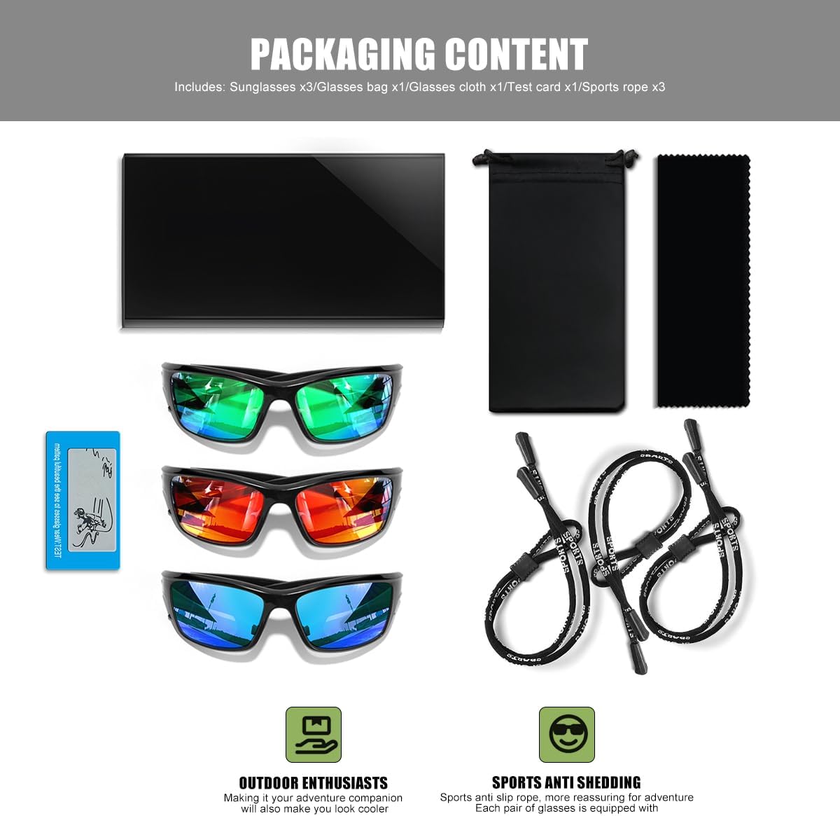 Polarized Sunglasses for Men Women Sports Goggles Lightweight Frame Cycling Running Fishing Driving UV400 Protection