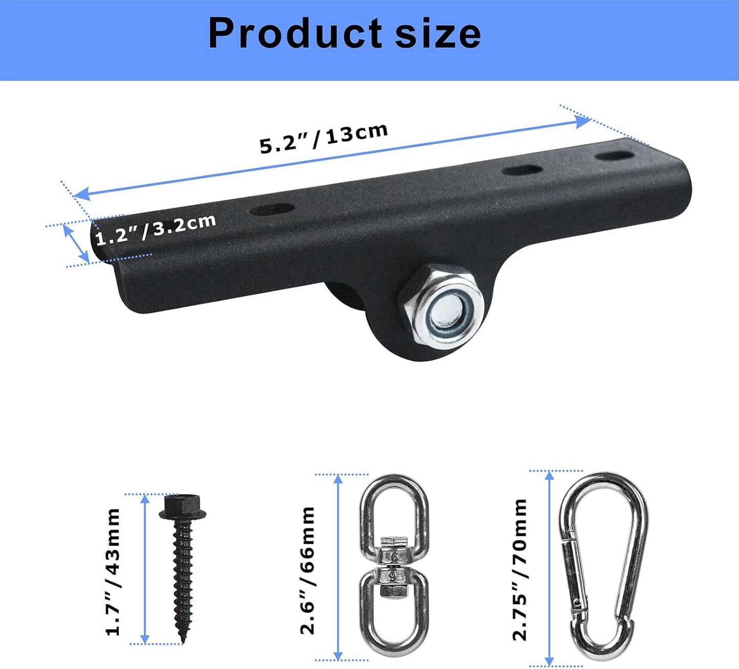 Heavy Bag Hanger - Heavy Duty Punching Bag Mount Hanger Bracket,360° Rotation Wall Ceiling Mount Wood Beam Hook for Boxing Muay Thai Training,Aerial Yoga Swing & Hammock