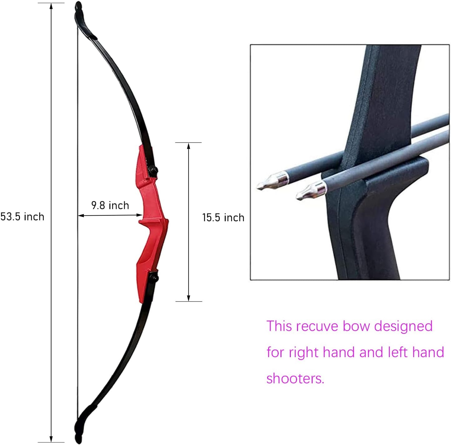 Archery Takedown Recurve Bow and Arrow Set Left/Rght Hand Longbow Kit Beginner Outdoor Hunting Shooting Practice 20lb 30lb 40lb
