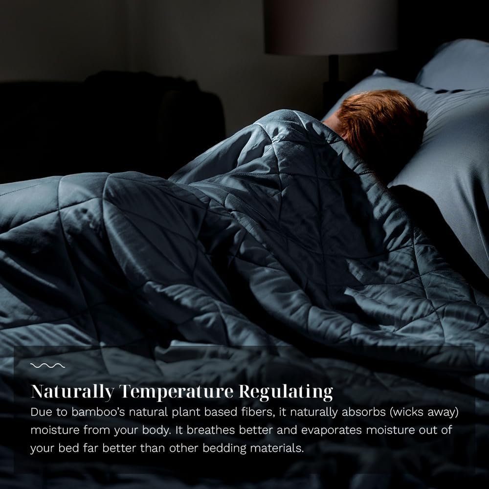 LUXOME Lightweight Blanket | 100% Rayon (Viscose) from Bamboo Fabric & Fill | Full/Queen - 86"x92" | Super Soft | Thermal-Regulating | Ocean