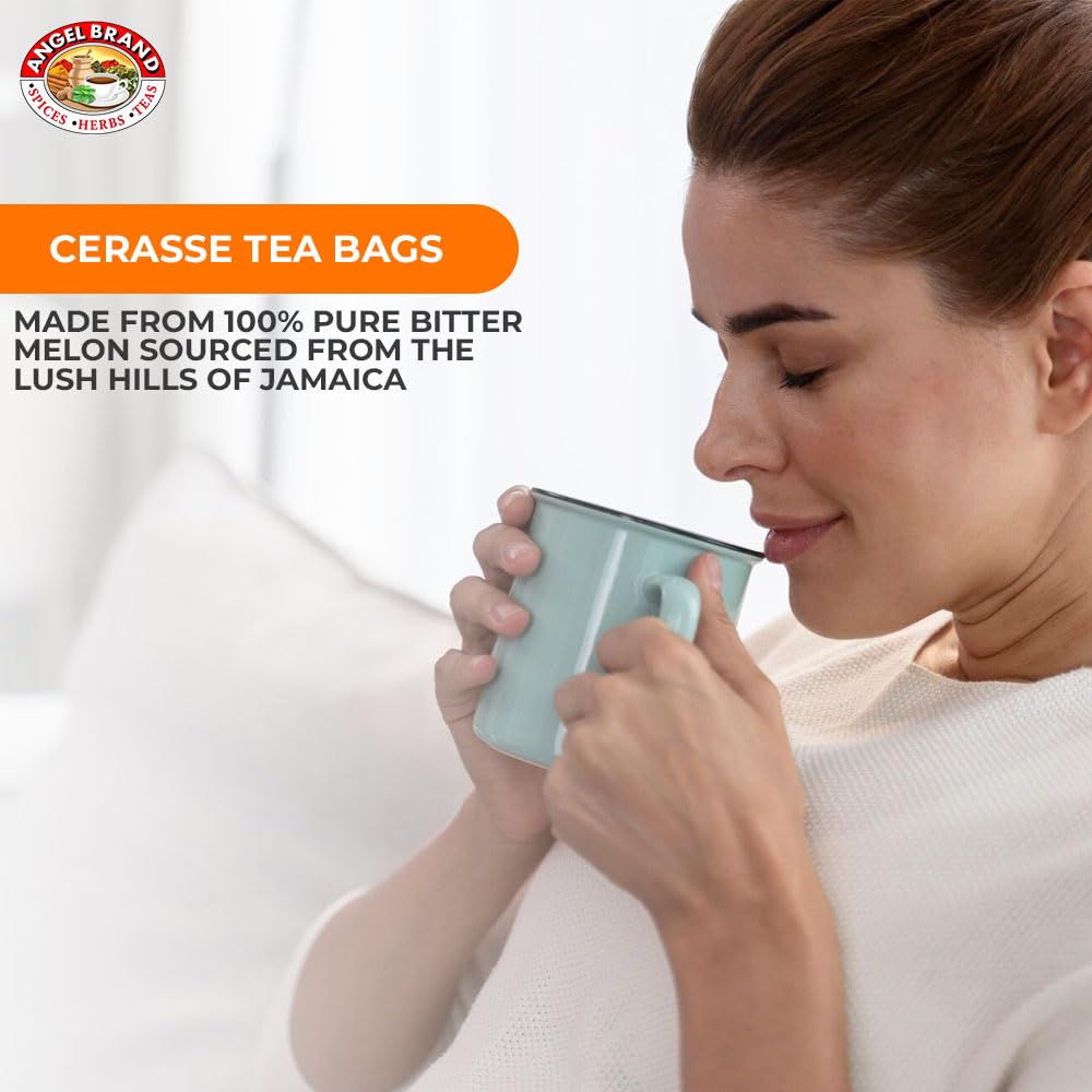Angel Brand Cerasse Tea Bags Jamaican 24 – Bitter Melon Tea for Detox. - Most popular teas in Jamaica with Health Benefits and Delicious Flavor Profile
